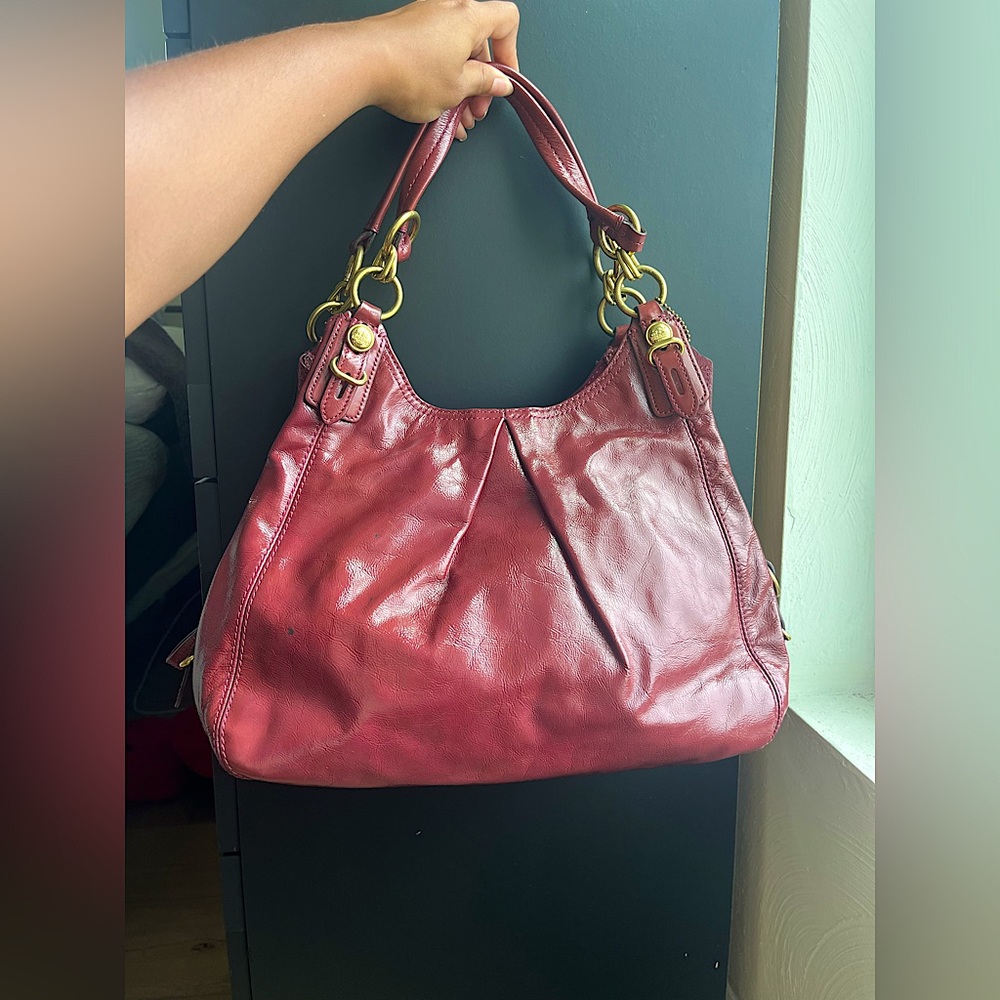 Coach Madison Maggie Mia Patent Leather Purse Hobo Bag